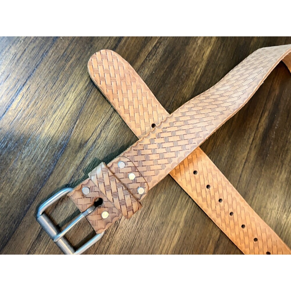 Work Belt Top Grain Leather 29-46,No E4521  CUSTOM LEATHERCRAFT adjustable mens